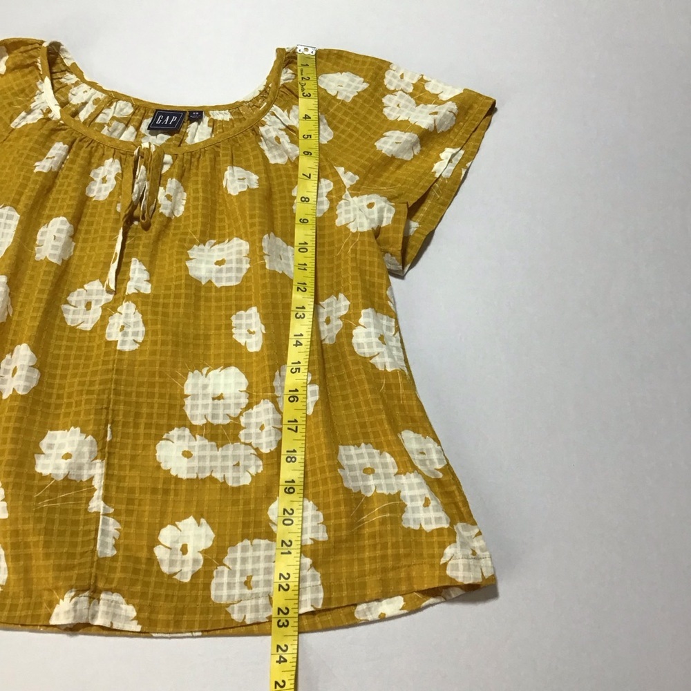 GAP Women's Mustard Floral Blouse - Picture 7 of 8